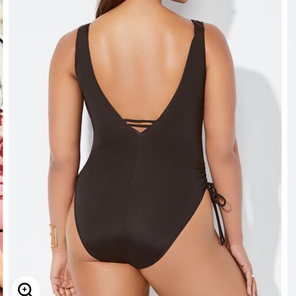 ASHLEY GRAHAM A-LIST PLUNGE ONE PIECE SWIMSUIT - Picture 2 of 9